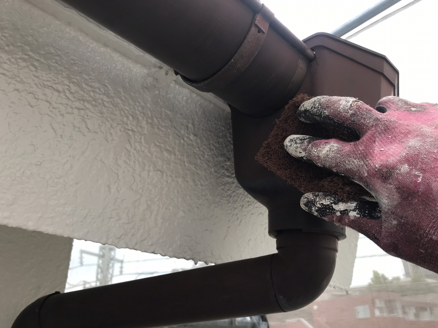 雨とい塗装工事 