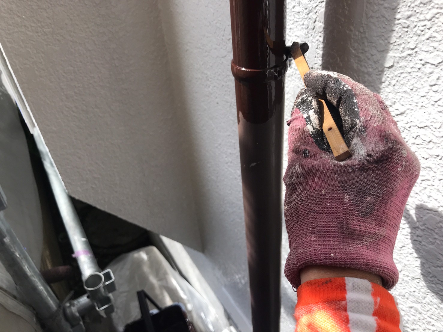 雨とい塗装工事 