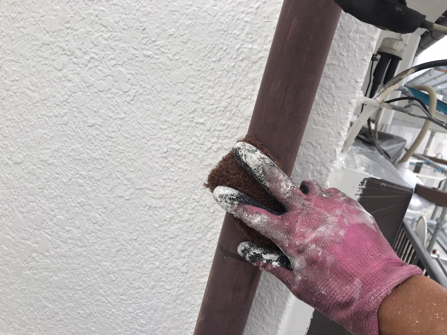 雨とい塗装工事 