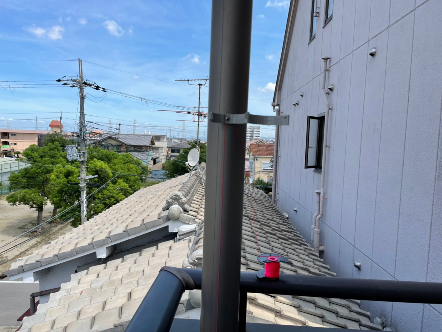 ベランダ雨とい工事 