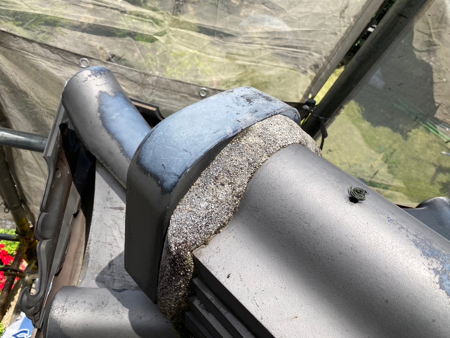 漆喰工事（下屋）