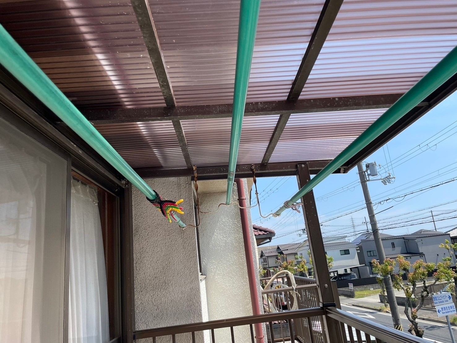 バルコニー屋根ポリカ張り替え工事